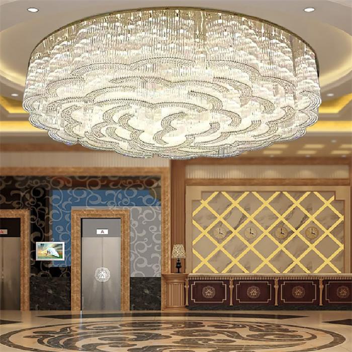 酒店定制燈_圓形水晶燈定制什么價格【孫氏照明】